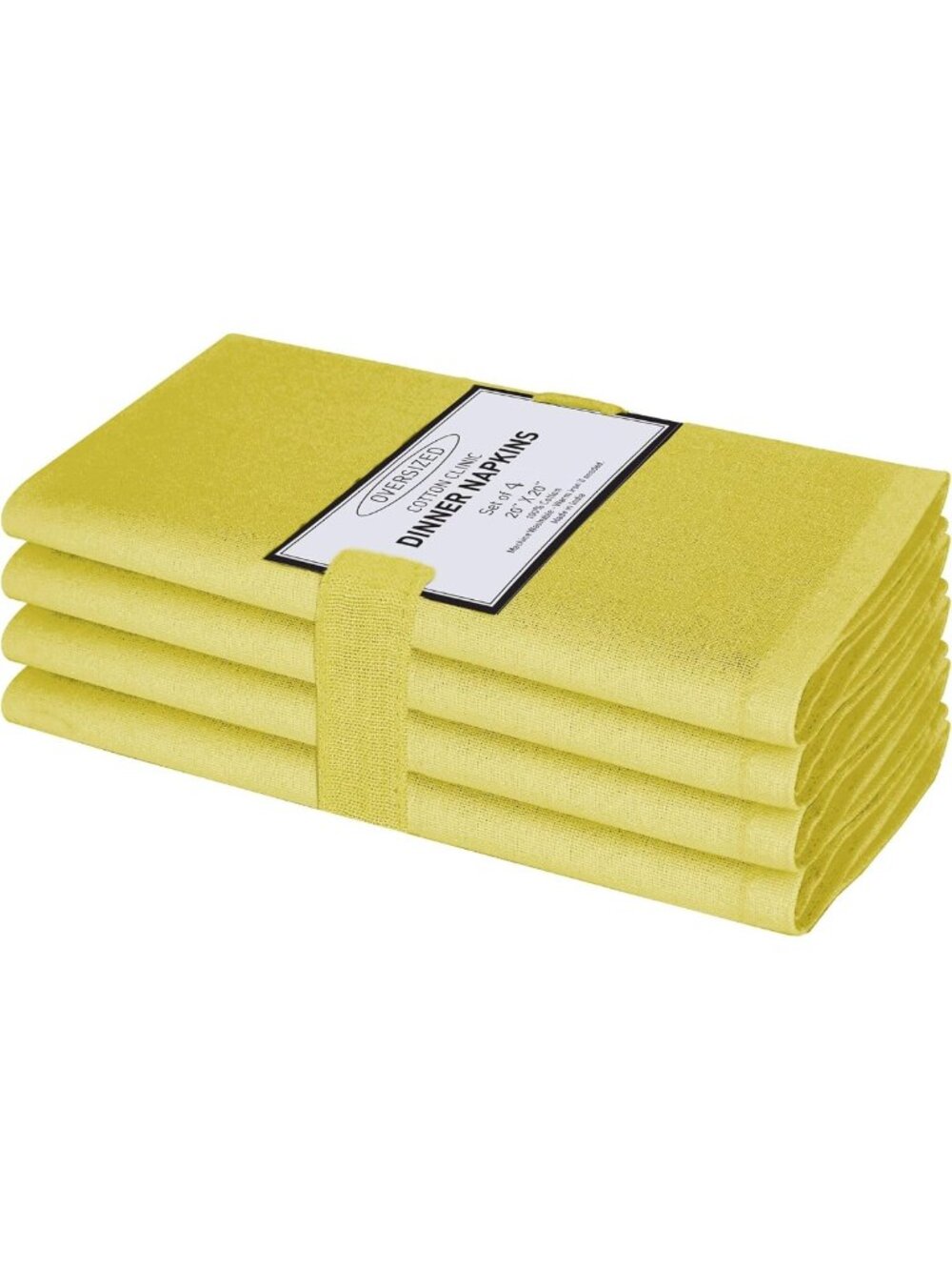 Extra Large 20x20 Inch Cotton Dinner Napkins Set of 4 - Soft, Durable, Reusable